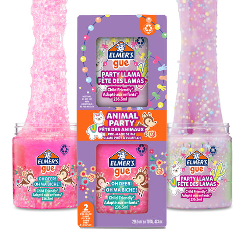 ELMERS PARTY ANIMALS GUE BOX OF 2PCS--ايلميرز سلايم جاهز حيوانات مرحة طقم شد2