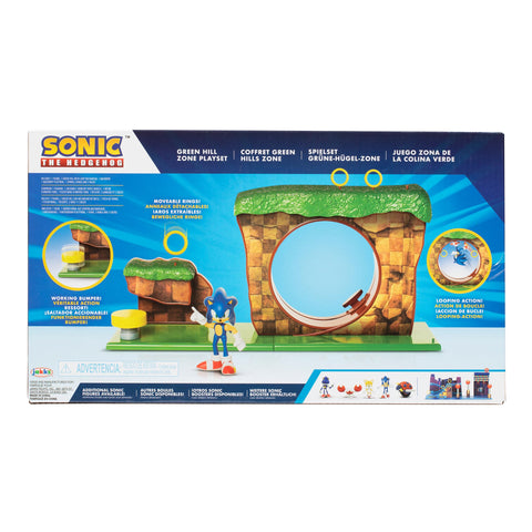 Sonic The Hedgehog Green Hill Zone Playset with 2.5" Sonic Action Figure--مجموعة ألعاب سونيك ذا هيدهوج جرين هيل زون مع مجسم صوتي 2.5 بوصة