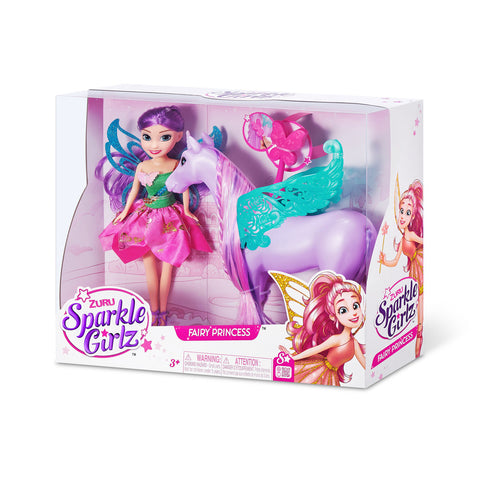 ZURU SPARKLE GIRLZ Fairy Princess with Unicorn 10.5" Playset --مجموعة اللعب مقاس 10.5 بوصة