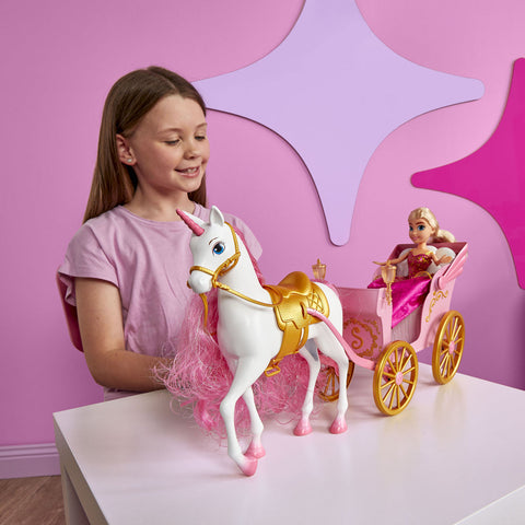 ZURU SPARKLE GIRLZ Princess Horse & Carriage 10.5" Playset --مجموعة لعب مقاس 10.5 بوصة