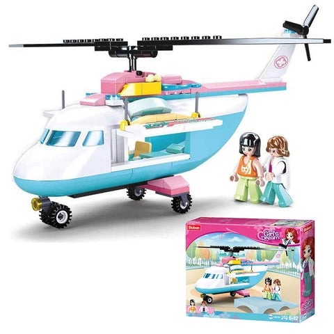 SLUBAN GIRLS DREAM-HELICOPTER--سلوبان قطع تركيب بناتي هليكوبتر 163 قطعة