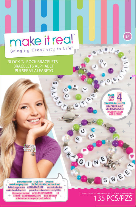 Make It Real Block & Rock Charm Bracelets--مجموعه صنع اساور بلوك اند روك