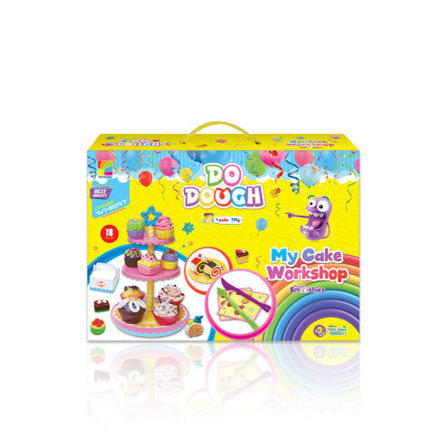 DO DOUGH MY CAKE WORKSHOP 4CUPS X 3OZ + 10 TOOLS --صلصال دو دو صانعة الكيك مع 10 أدوات - 4 في 3 أونز