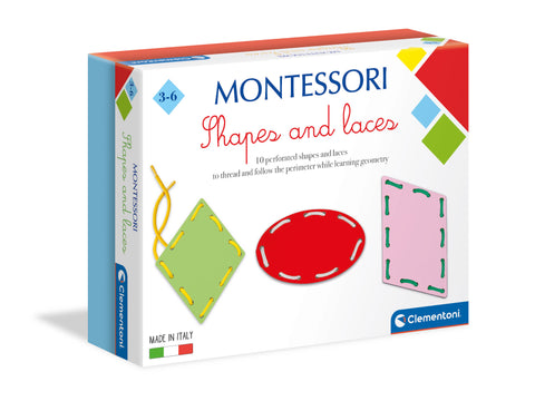 MONTESSORI FORME E LACCI (UK)--كلمنتوني - مجموعة اشكال هندسية مع اربطة