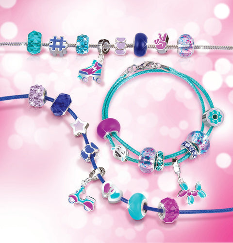 Make It Real Halo Charms Bracelets True Blue--مجموعة صنع الاساور والمجوهرات