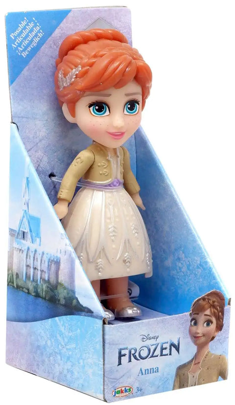 Disney Frozen Posable Anna 3-Inch Mini Figure [Beige Dress]--ديزني برينسيس آنا ميني طفل صغير 3 بوصة