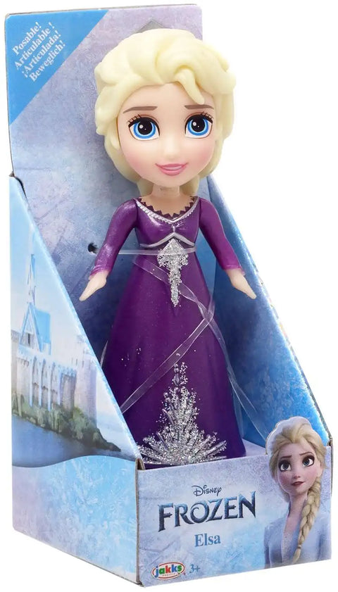 Disney Frozen Posable Elsa 3-Inch Mini Figure [Purple Dress]--ديزني برينسيس ميني دميه صغيره 3 بوصة