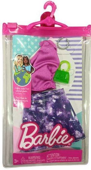 Barbie  Fashion Assortment of Doll Clothes, 1 Outfit & 2 Accessories for Barbie  Dolls, Gift for Kids 3 to 8 Years Old--مجموعة الملابس والإكسسوارات لدمية Barbie®‎