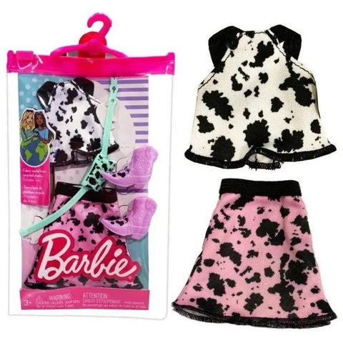 Barbie  Fashion Assortment of Doll Clothes, 1 Outfit & 2 Accessories for Barbie  Dolls, Gift for Kids 3 to 8 Years Old--مجموعة الملابس والإكسسوارات لدمية Barbie®‎