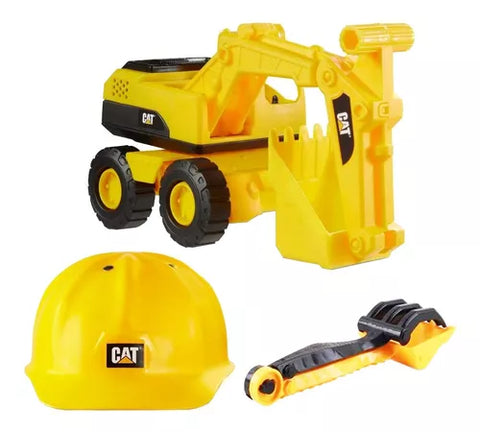 CAT Tough Construction Fleet With Helmet--أسطول بناء قوي مع خوذة من كات أصفر