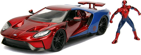 Jada Marvel Spiderman 2017 Ford GT 1:24, die cast--جادا مارفل سبايدرمان 2017 فورد جي تي 1:24، مصبوبة