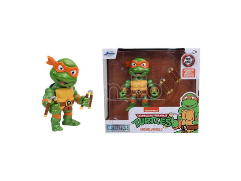 TEENAGE MUTANT NINJA TURTLES 4" MICHELANGELO DIE-CAST COLLECTOR FIGURE--مجسم شخصية سلاحف النينجا 4 انش