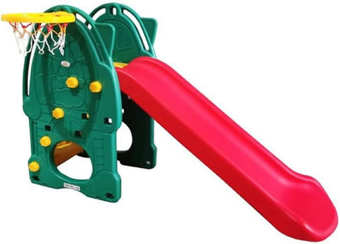 BABYLOVE SLIDE WITH BASKETBALL HOLE 165X85X105CM RED 28-003-12R--بيبي لف  زحليقة مع كرة سلة لون احمر