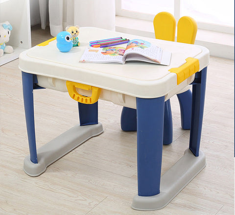 Babylove 1Table 1Chair+2Storage Box+174Pcs Building Blocks table 28-174L--طاولة دراسة وتركيب مع كرسي وأدوات مع مساحة تخزين من بيبي لوف