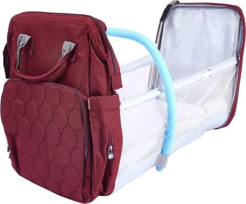 Babylove 3 In 1  Mommy Diaper Bag  33-15-6002--شنطة + سرير متعدد الوظائف من بيبي لوف