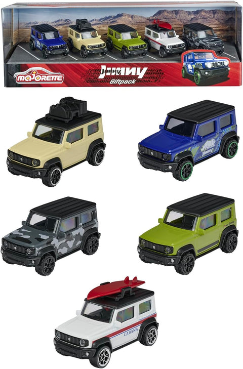 Majorette  Suzuki Jimny 5 Pieces Giftpack--داي كاست - مجموعة 5 سيارات سوزوكي ملونة