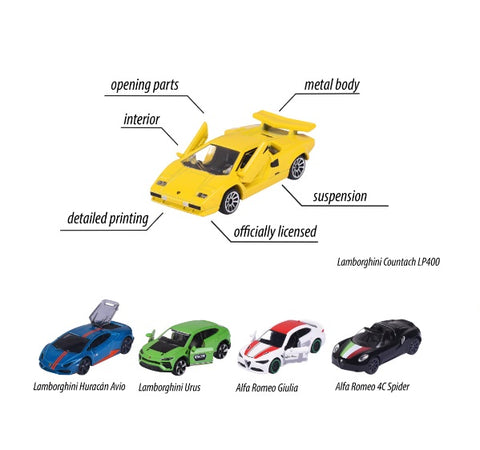 Majorette Dream Cars Italy, 5 Pieces Giftpack--داي كاست - مجموعة5سيارات الحلم الايطالية