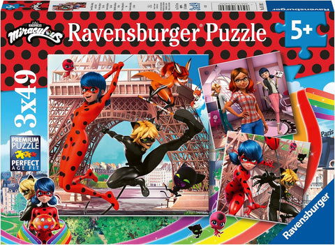 Ravensburger AT Miraculous 3x49p--رافنسبرجر في ميراكيولوس 3*49 قطعة