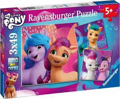 Ravensburger Ravensburger My Little Pony, The Movie 2, 3x 49 piece Jigsaw Puzzles--الفيلم 2، 3 في 49 قطعة من ألغاز الصور المقطوعة