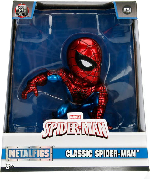 Jada Marvel Metalfigs Classic Spiderman Figure, 4 Inch Height, Blue/Red--مجسم شخصية سبايدرمان كلاسيك من جادا