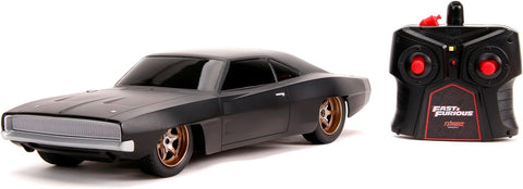 Jada Fast and Furious 1:16 Scale RC Dom's Dodge Charger Car, Black-- سيارة دودج تشارجر بمقياس 1:16 من جادا، لون اسود