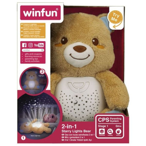 Winfun 2-in-1 Starry Lights Bear--لعبة دب اضواء النجوم العتعليمية والموسيقية للاطفال