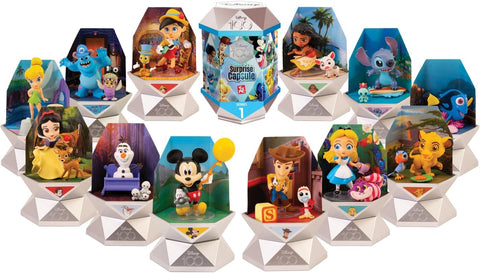 Disney Surprises 100 Capsule - RANDOM ASSORTMENT - Contains 1 Figure, Accessories, 1 Decorative Scene, 12 Classic Collectable Figures--100 كبسولة من مفاجآت ديزني - تشكيلة عشوائية - تحتوي على مجسم واحد وملحقات ومشهد زخرفي و12 شخصية كلاسيكية قابلة للتجميع