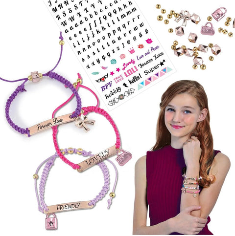 Tasia Rose Gold Friendship Bracelets Set for Girl--مجموعة اساور الصداقة بلون ذهبي وردي للبنات من تاسيا