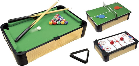 Ambassador Games Triple Play Tabletop Pool - 20 Inch --طاولة بلياردو بثلاثة العاب مقاس 20 بوصة