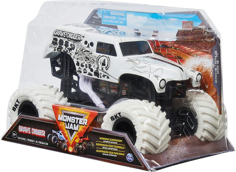 Monster Jam, Official Grave Digger Monster Truck, Collector Die-Cast Vehicle, 1:24 Scale--شاحنة جريف ديغر مونستر الرسمية بمقياس 1:24