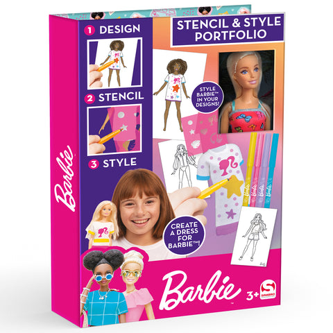 Barbie stencil & style with doll--قالب تصميم باربي مع دميه