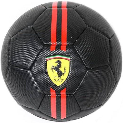 FERRARI #5 MACHINE SEWING SOCCER BALL--كرة قدم فيراري أسود بخطوط - 5 بوصة