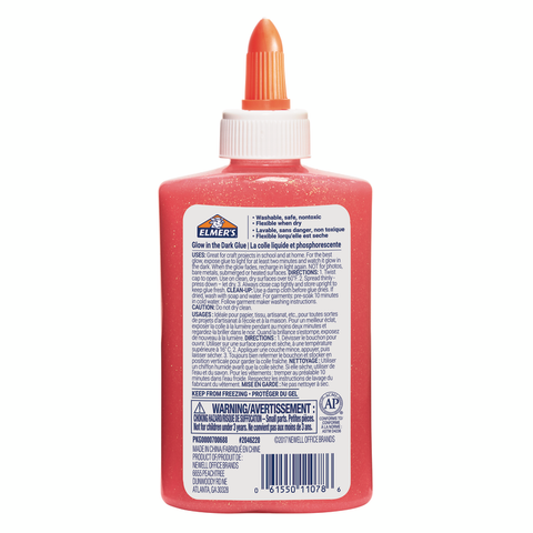 ELMERS GLOW GLUE PINK 147ML 1 PC--ايلميرز سائل غراء زهري مشع حبة 147مل