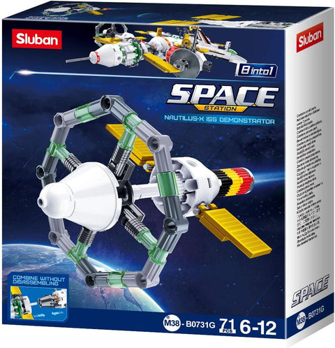 Sluban Space Series International Space Station Building Blocks 8 in 1 511 PCS -- مكعبات بناء محطة الفضاء الدولية من سلسلة سلوبان الفضائية 8 في 1، 511 قطعة