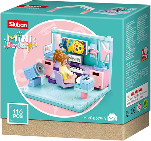 Sluban Mini HandCraft Series - Instruments Building Blocks (8 in One Display Box) Mini Figures--سلسلة سلوبان للحرف اليدوية الصغيرة - مكعبات بناء الأدوات (8 في صندوق عرض واحد) شخصيات صغيرة