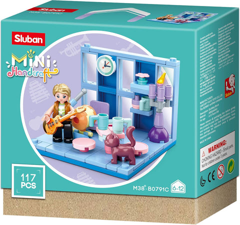 Sluban Mini HandCraft Series - Instruments Building Blocks (8 in One Display Box) Mini Figures--سلسلة سلوبان للحرف اليدوية الصغيرة - مكعبات بناء الأدوات (8 في صندوق عرض واحد) شخصيات صغيرة