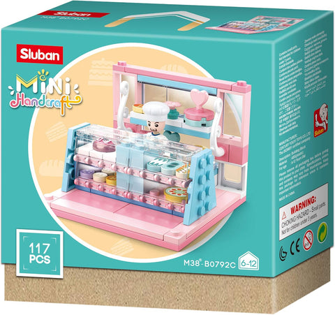 Sluban Mini Handcraft Series - Shops Building Blocks (8 in One Box) With Mini Figures--سلسلة سلوبان الصغيرة للحرف اليدوية - مكعبات بناء المتاجر (8 في صندوق واحد) مع شخصيات صغيرة