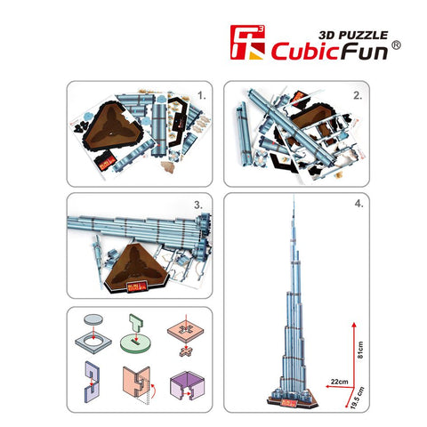 Cubicfun C C151H 3D Puzzle Burj Khalifa  92PCS--أحجية ثلاثية الأبعاد برج خليفة 92 قطعة، الورق، من كيوبيك فن