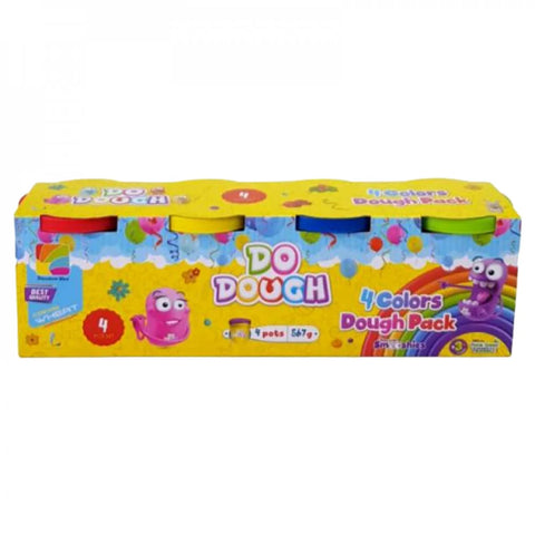 DO DOUGH 4 COLORS DOUGH PACK--صلصال دو دو  - 4 ألوان