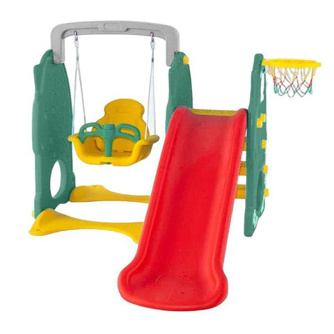 BABYLOVE SLIDE WITH BASKETBALL HOLE 165X85X105CM RED 28-003-12R--بيبي لف  زحليقة مع كرة سلة لون احمر