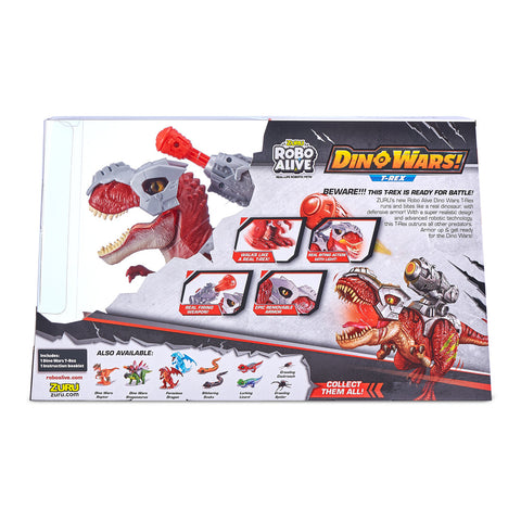 ZURU ROBO ALIVE Dino Wars -SERIES 1 T-Rex Toy with Epic Armor, Dino Blaster--زورو روبو على قيد الحياة دينو وورز - سلسلة 1 لعبة تي ريكس مع درع ملحمي ، دينو بلاستر