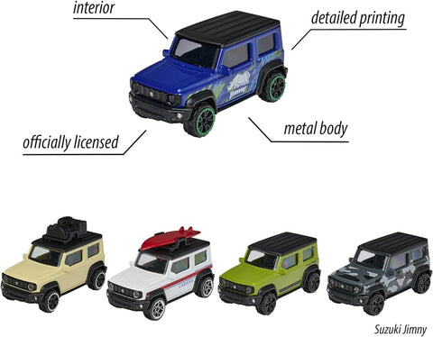 Majorette  Suzuki Jimny 5 Pieces Giftpack--داي كاست - مجموعة 5 سيارات سوزوكي ملونة