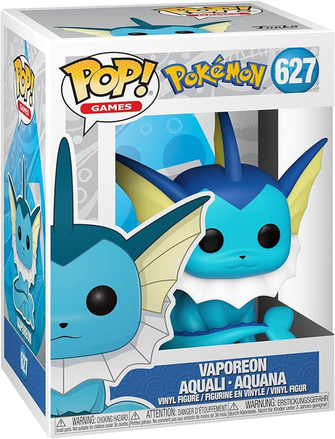 Funko Pop! Games: Pokemon- Vaporeon (EMEA), Multicolor--فانكو بوب ألعاب: بوكيمون - فابوريون (ايميا)، فينيل، أعمال الرسوم المتحركة اليابانية، ألوان متعددة