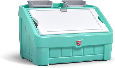 STEP2 2-IN-1 TOY BOX & ART LID (MINT) - 1pk kraft--صندوق ألعاب 2 في 1 وغطاء فني (نعناعي) - قطعة واحدة من الورق المقوى