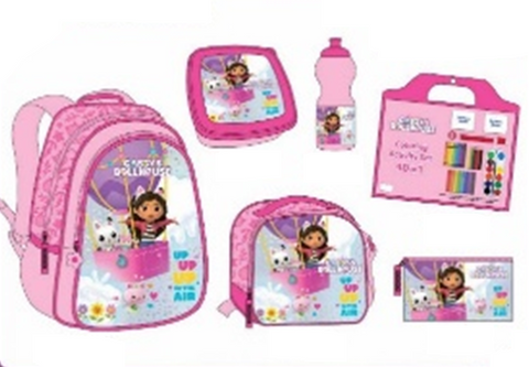 GABBY'S DOLL HOUSE 45 IN 1 Backpack Set (16" Backpack) GABBY'S DOLL HOUSE--طقم شنطة ظهر 45 في 1 جابي دول 16 انش