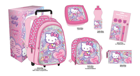 HELLO KITTY 12 in 1 Trolley Set (16" Trolley) HELLO KITTY--طقم شنطة ترولي 12 في 1 هيلو كيتي 16 انش