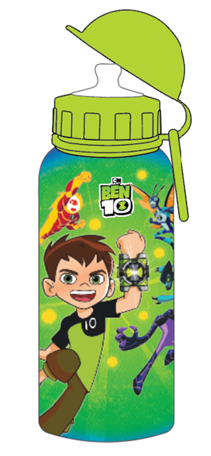 BEN10 Aluminum Water Bottle 600ML-148080--زمزمية الومنيوم 600مل بين تن