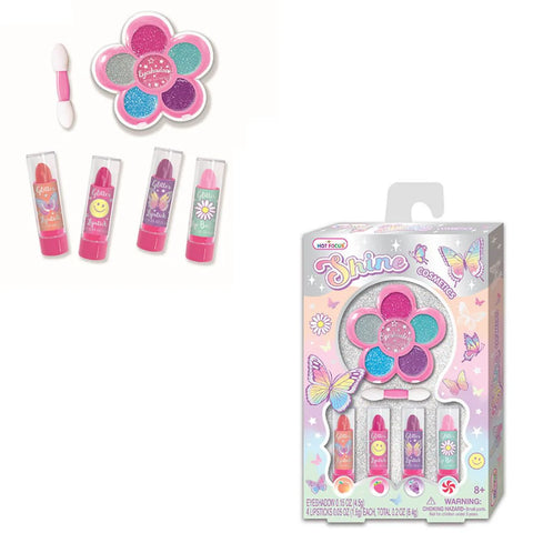 Hot Focus Tie Dye Butterfly Shine Cosmetics Set --هوت فوكس مجموعة مستحضرات تجميل بتصميم فراشة الوان متعددة