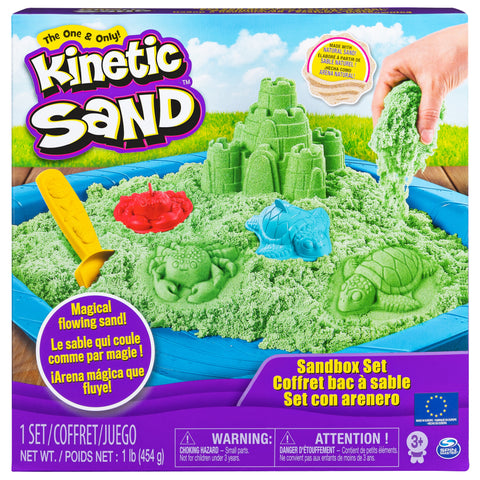 Kinetic Sand 6024397 Sandpit & Sand Toys 3+,Multi color--كينتك ساند - لعبة الرمل الحركي صندوق كامل للاطفال متنوع