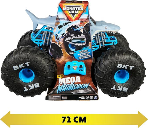 Monster Jam, Official Mega Megalodon All-Terrain Remote Control Monster Truck, 1:6 Scale--سيارة ميغالودون الرسمية بجهاز تحكم عن بعد لجميع التضاريس مقياس 1:6